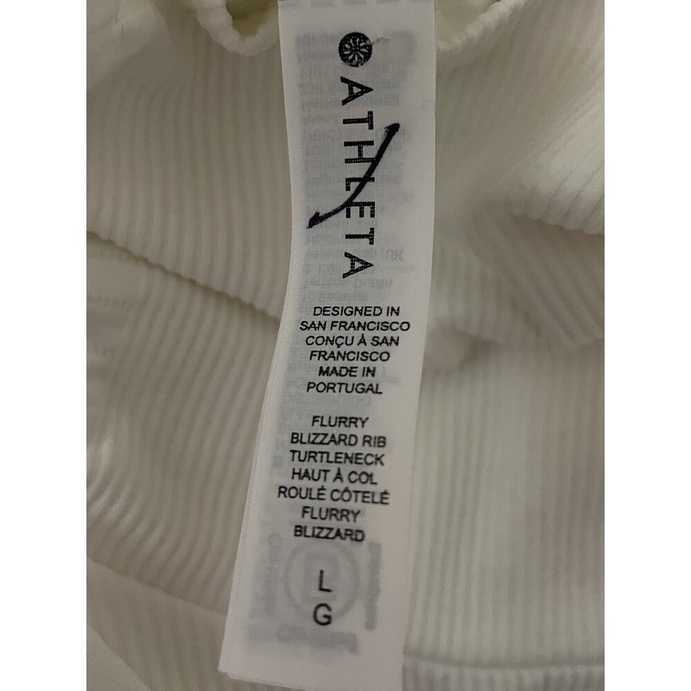 Athleta Flurry Blizzard Rib Turtleneck Large Bright White Seamless Stretch - Picture 7 of 9
